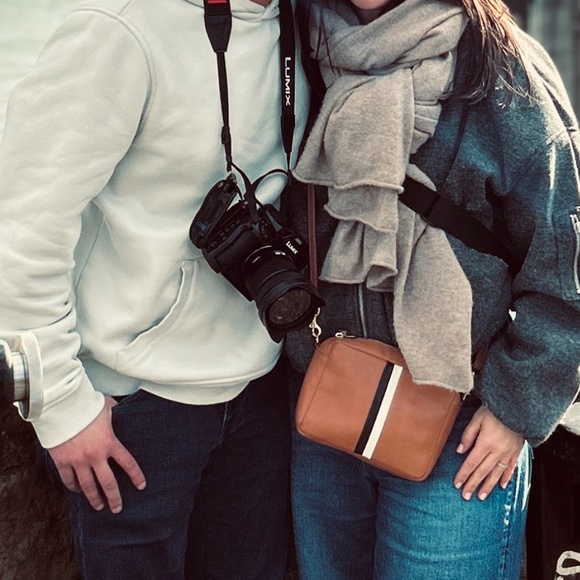 Clare V Midi Sac Natural with Stripes Leather Crossbody Bag - Picture 9 of 15